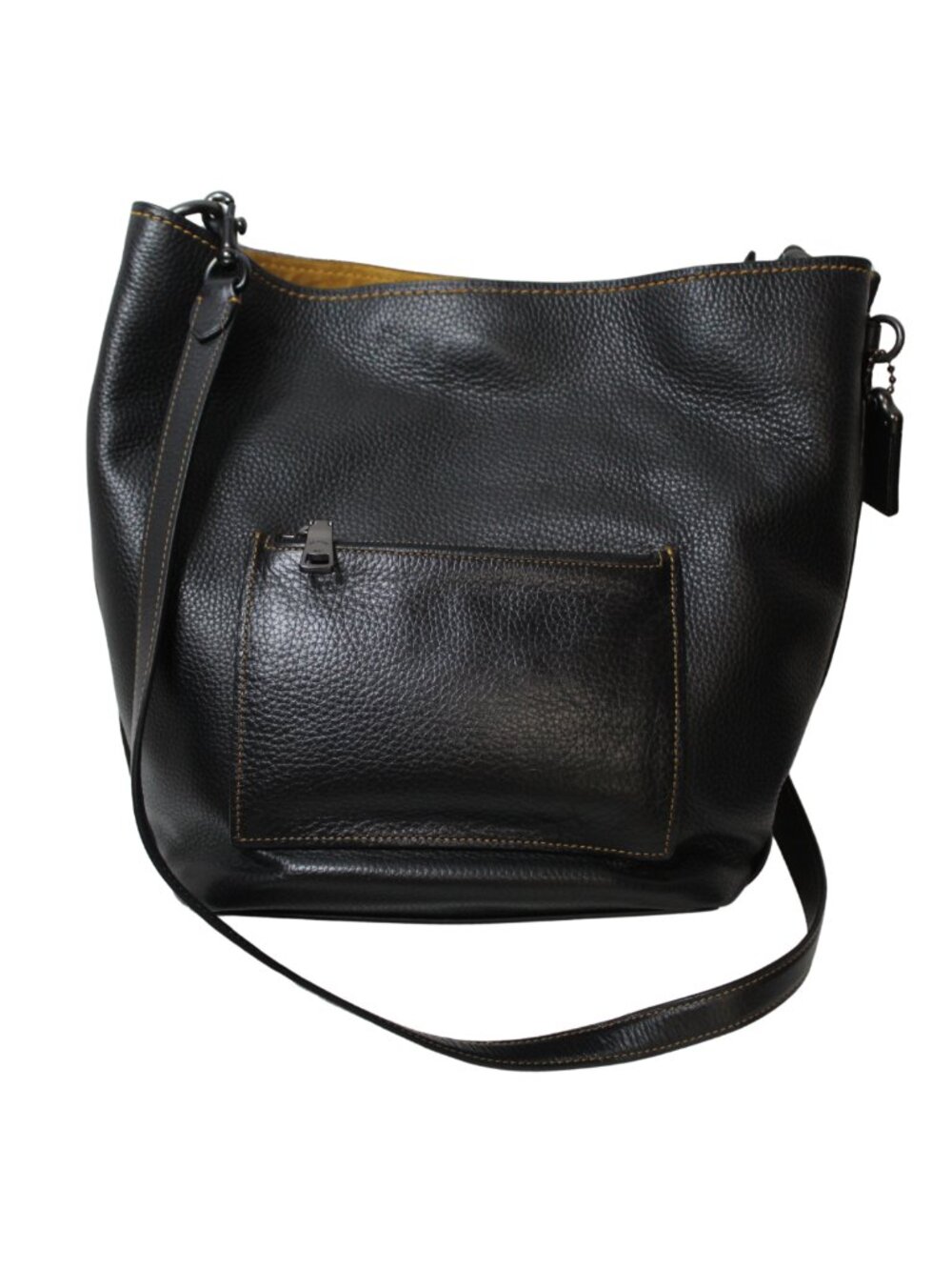 Coach 1941 black pebbled leather large duffle DF-50115 heavy adjustable strap - Picture 6 of 9